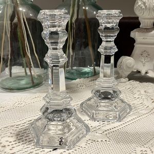 Tiffany & Co Set Of 2 Glass/crystal candlesticks